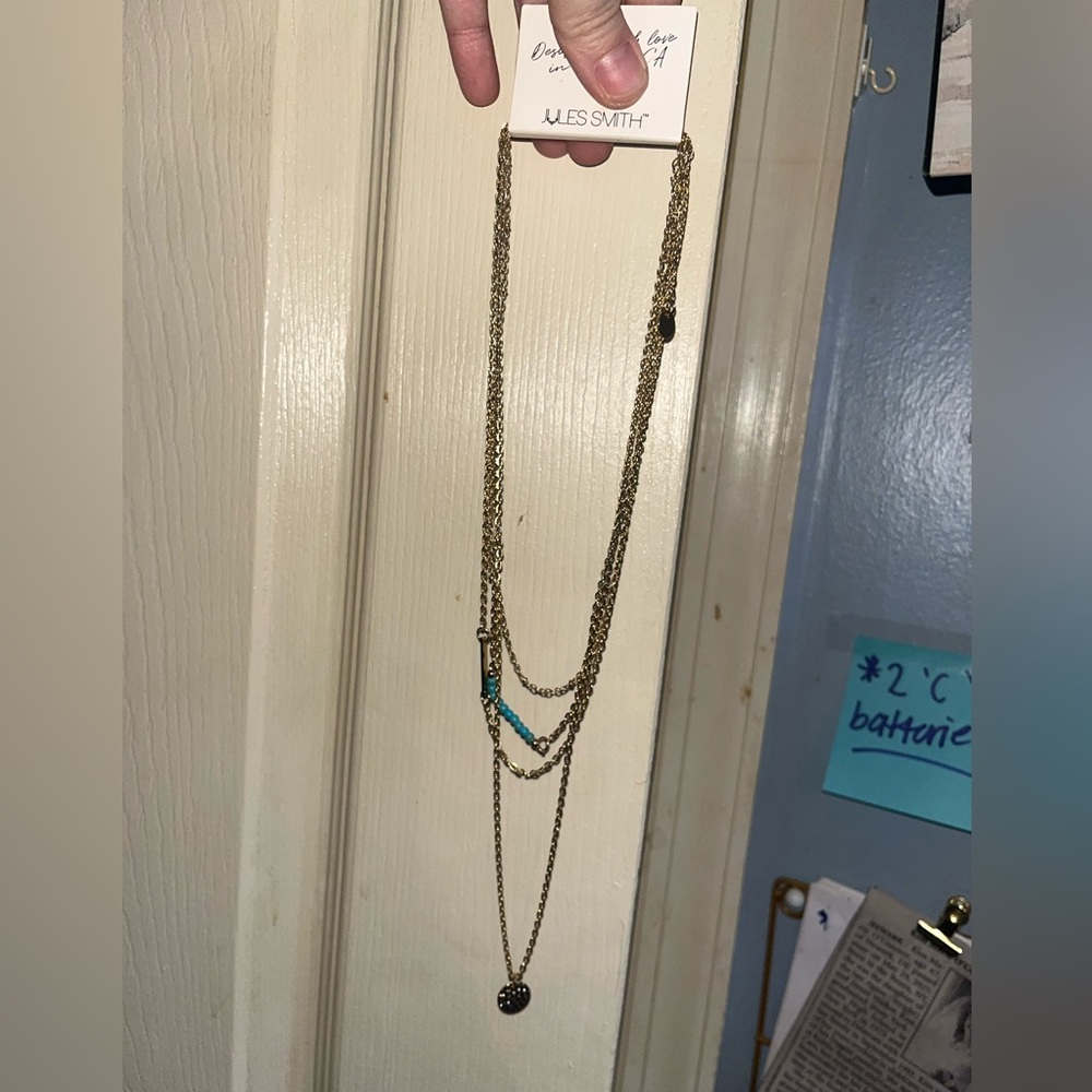 *BRAND NEW/UNUSED 🆕* Women’s Jules Smith Gold & Turquoise Layered Necklace - Picture 13 of 13